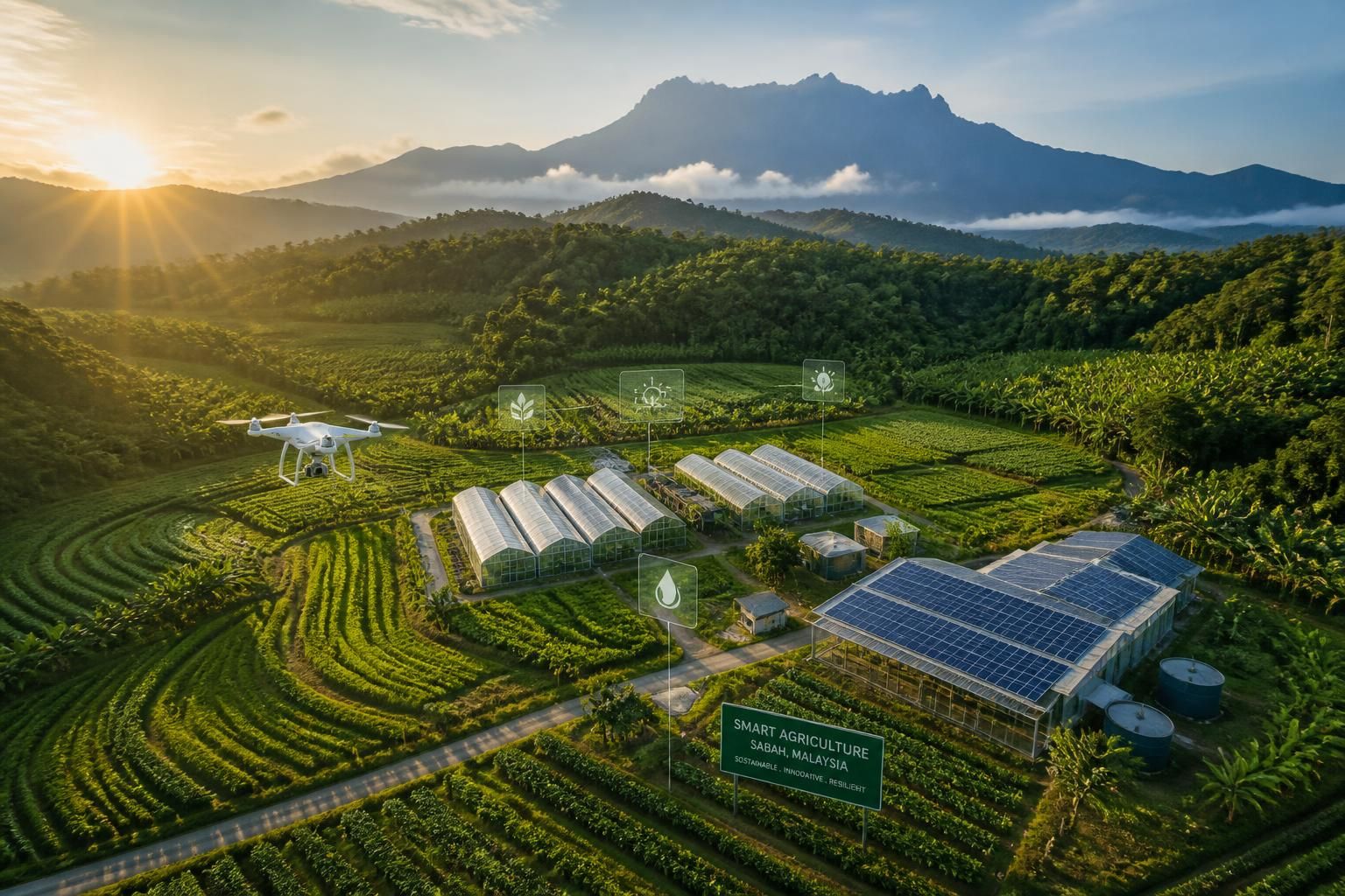 Ladang pertanian pintar di kaki Gunung Kinabalu, Sabah